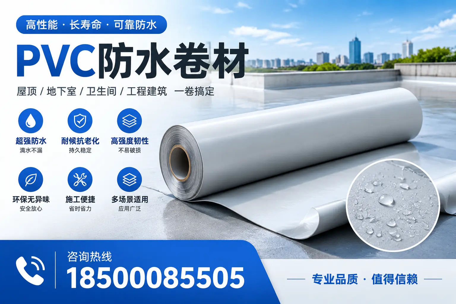 PVC防水卷材的防水效果评测，适合营口的科学依据